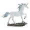 White Unicorn Figurine Blue and White 7.5" x 2.25" x 6.5"